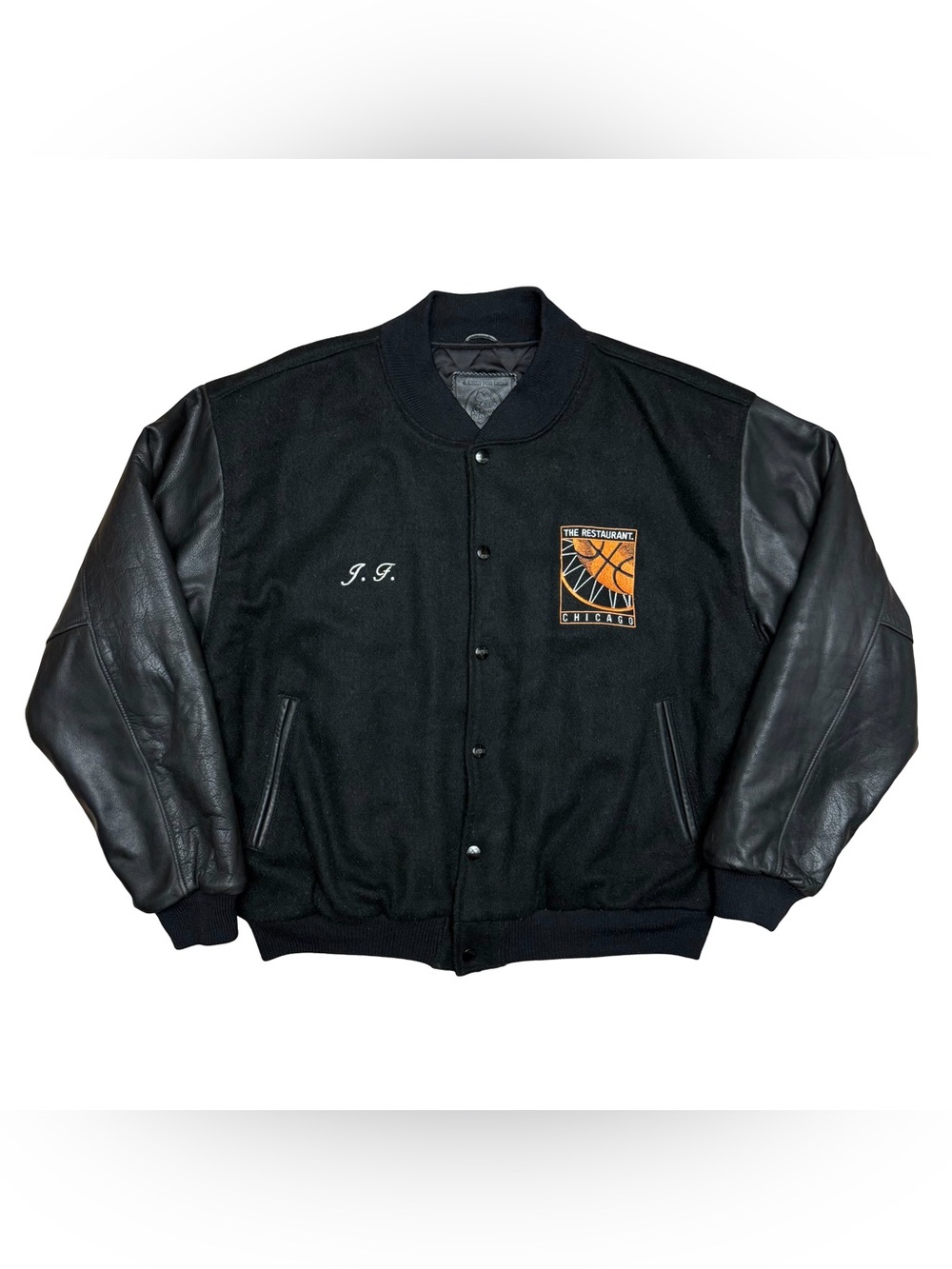 Vintage Golden Bear The Restaurant Chicago Jordan Era Varsity Jacket Black Large